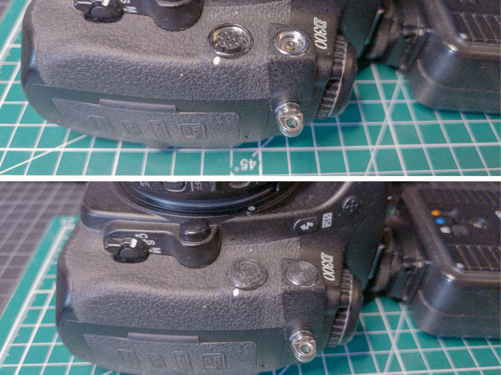 Ten-pin and Flash cable cover for Nikon D300/D300s