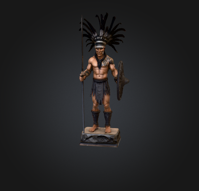 Aztec Warrior Statue