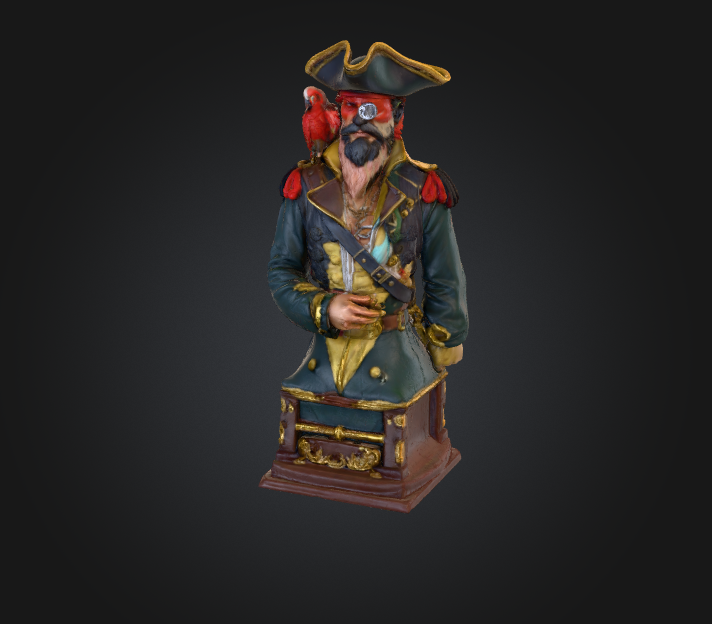 Rugged Pirate Captain Bust 3D Model