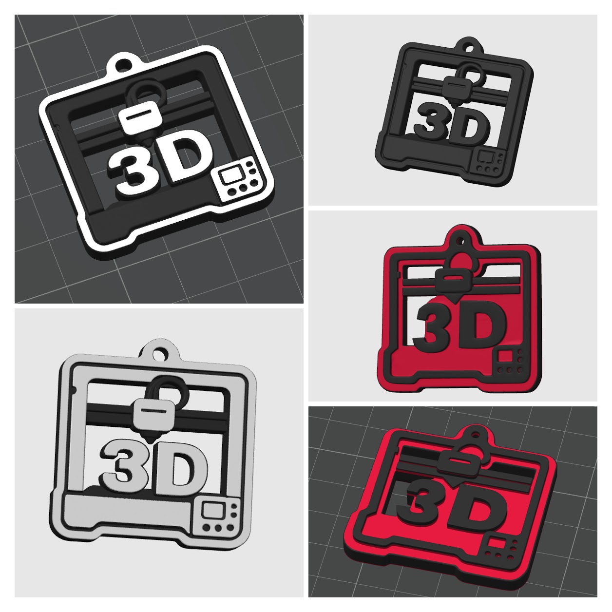 3D Printer Keychain Set – 2 Versions