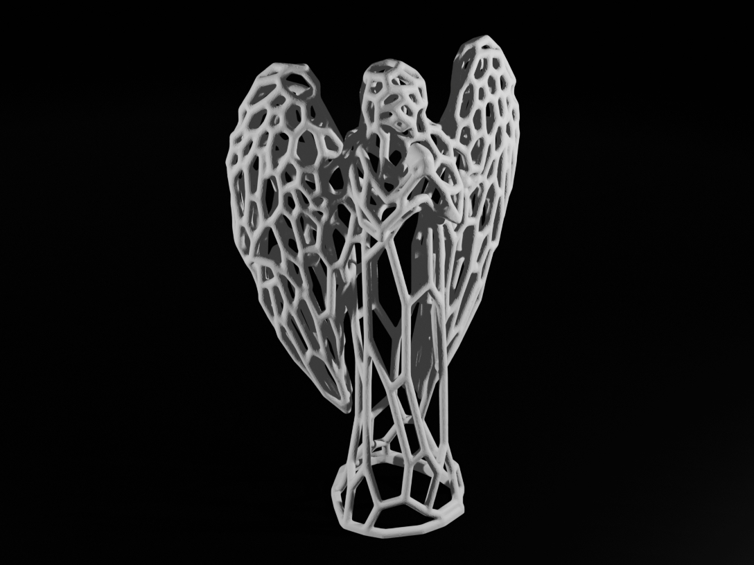 Praying Angel Statue Voronoi