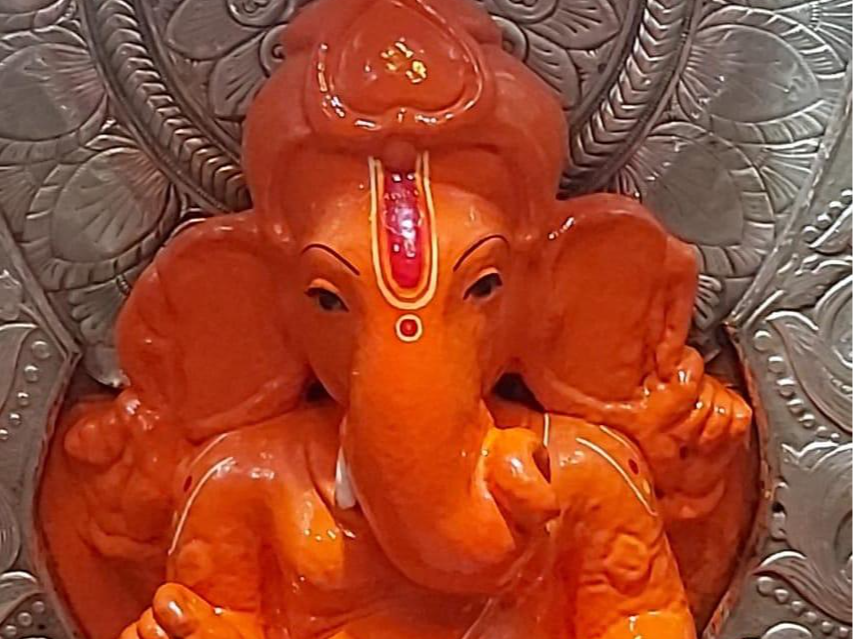 Ganesha statue orange