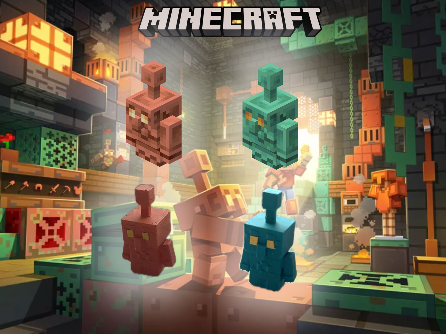 MINECRAFT Kupfer-Golem Klemmbaustein
