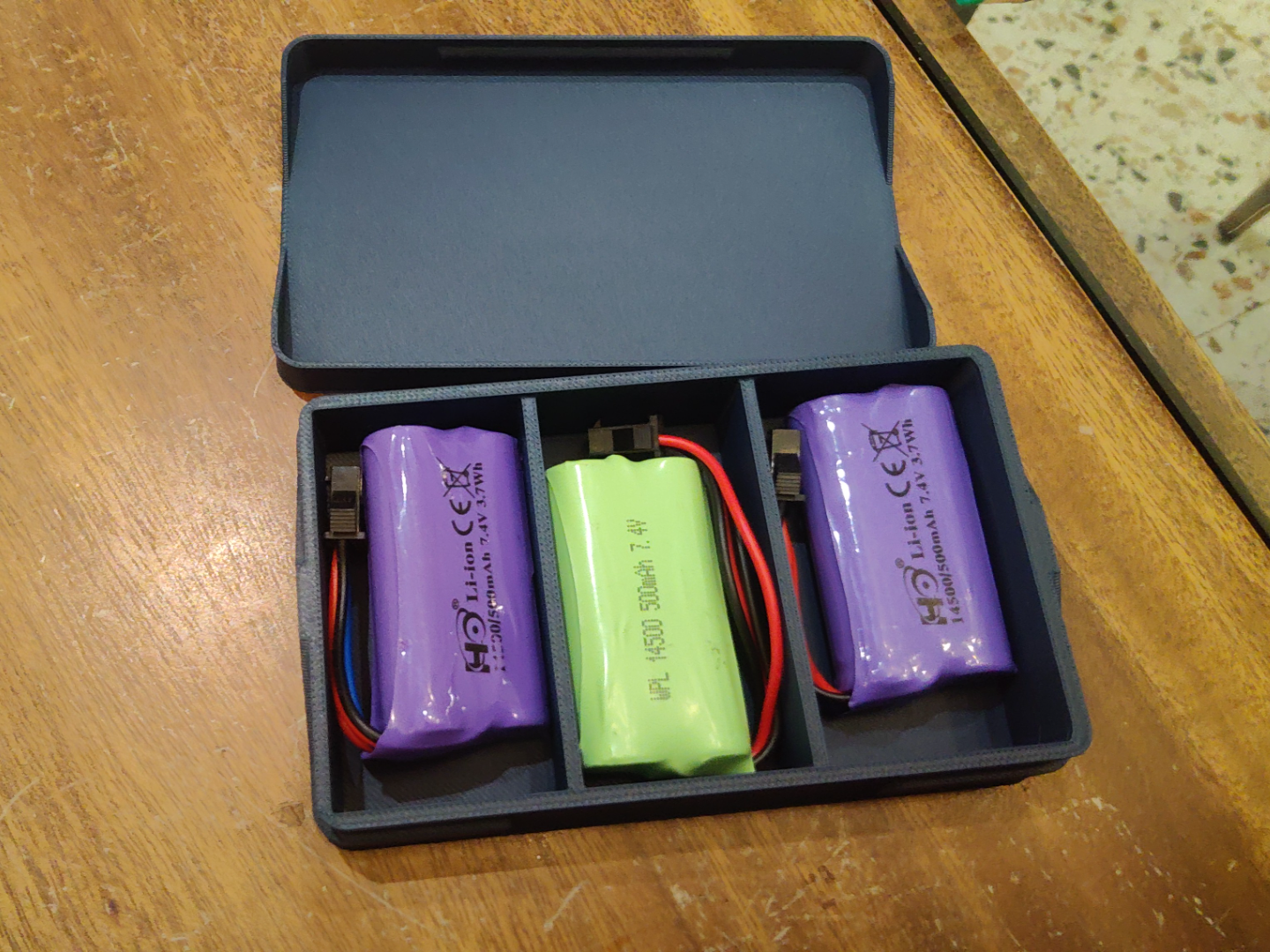 Case for three 7.4v li-ion batteries or other obj