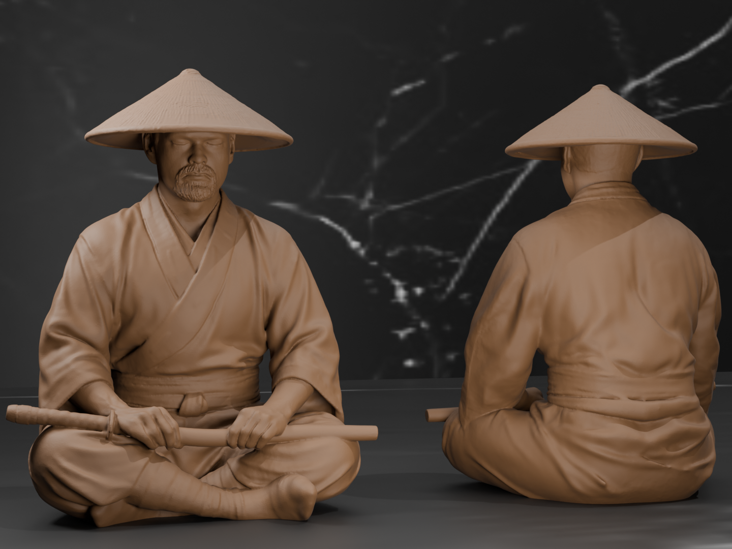 Meditative Samurai Warrior