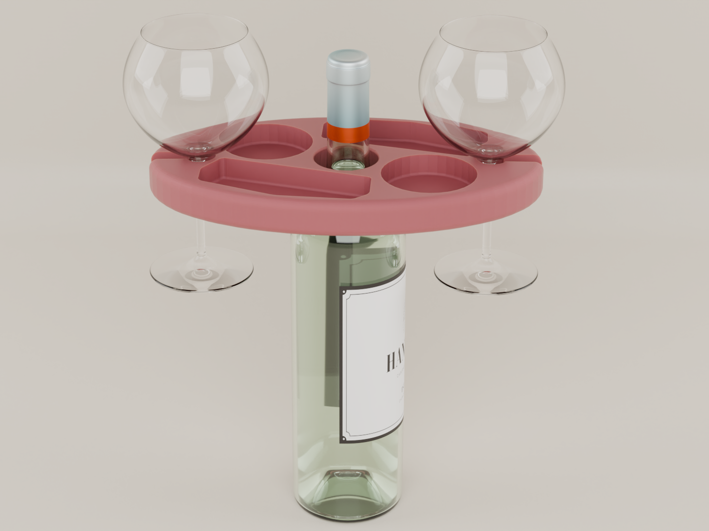 wine glass bottle-neck holder