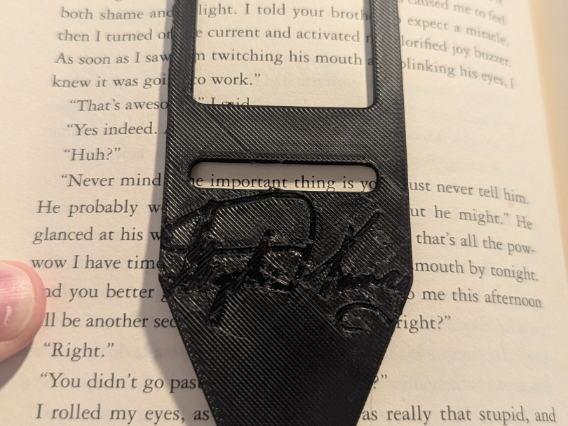 Stephen King Exact word placement bookmark