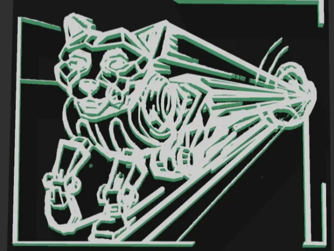 Cyber Robot Cat Dystopian Wall Art