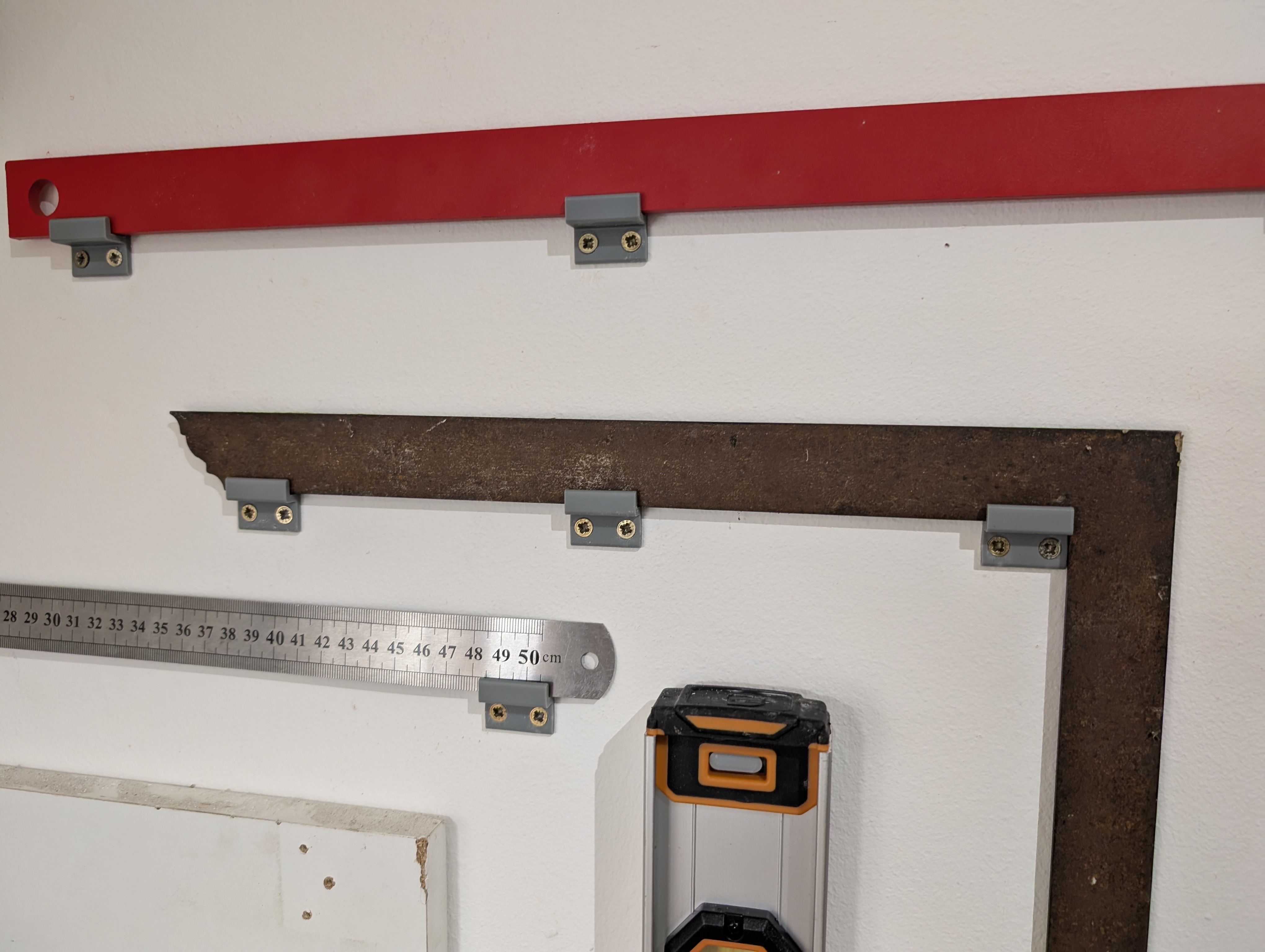 Minimalist Tool Bracket Square & Ruler Wall Mount