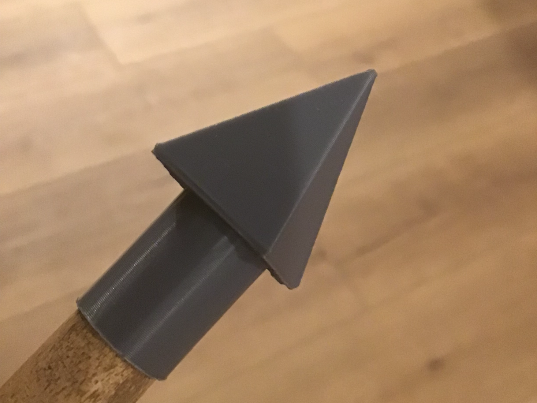 Spear head for 1/2 inch wide stick