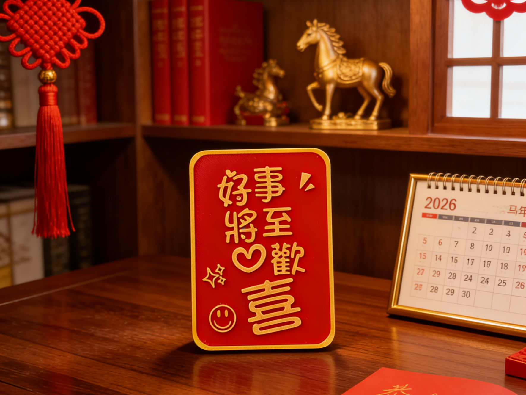 好事将至心欢喜 喜庆好运桌面摆件 马年摆件 2026新年装饰 结婚订婚礼物摆件