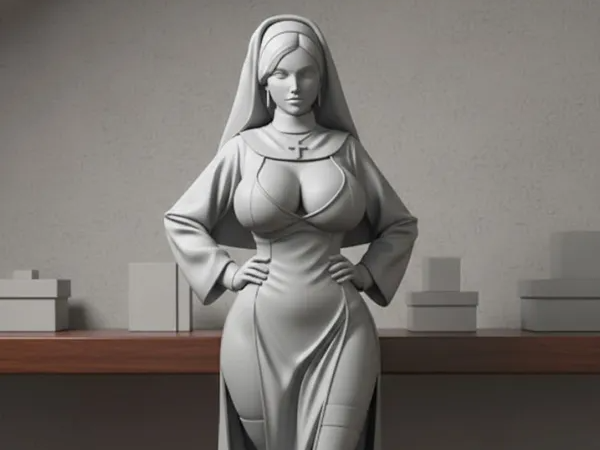 sexy woman in nun's uniform