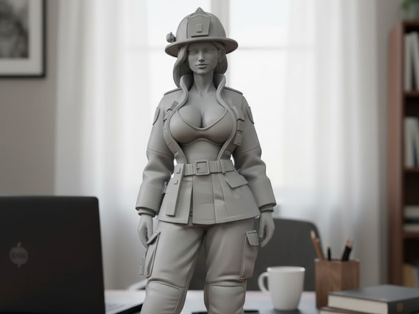 sexy woman in firefighter uniform 3