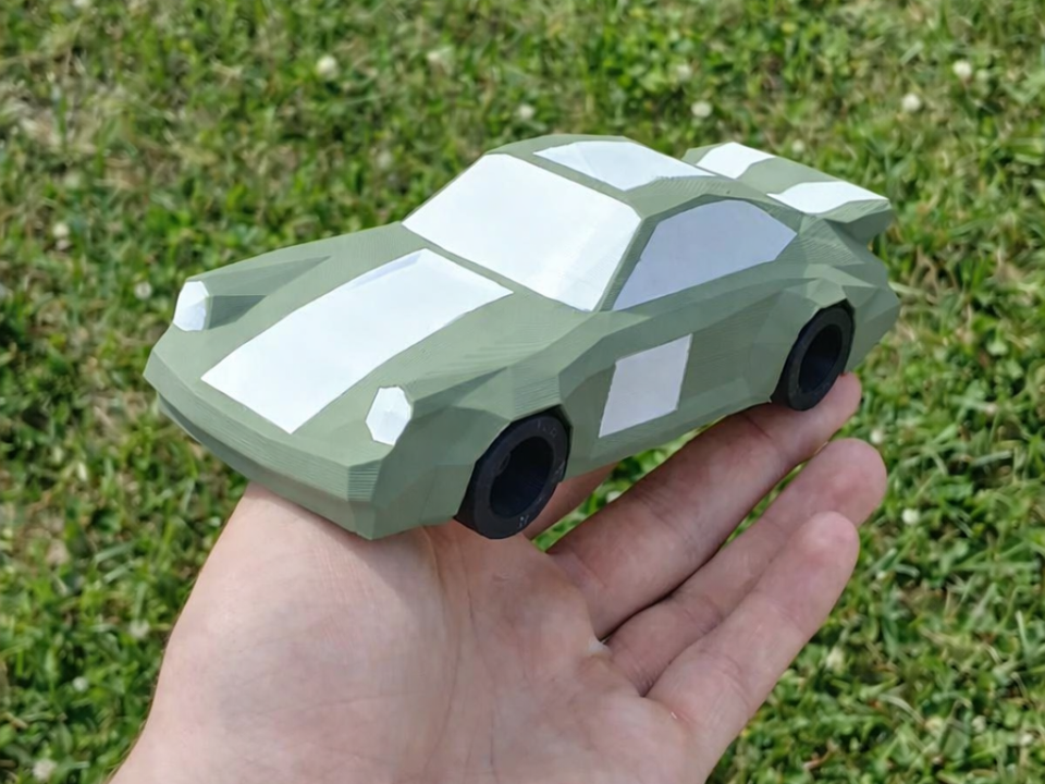Low poly 3d printed Porsche 911 Turbo