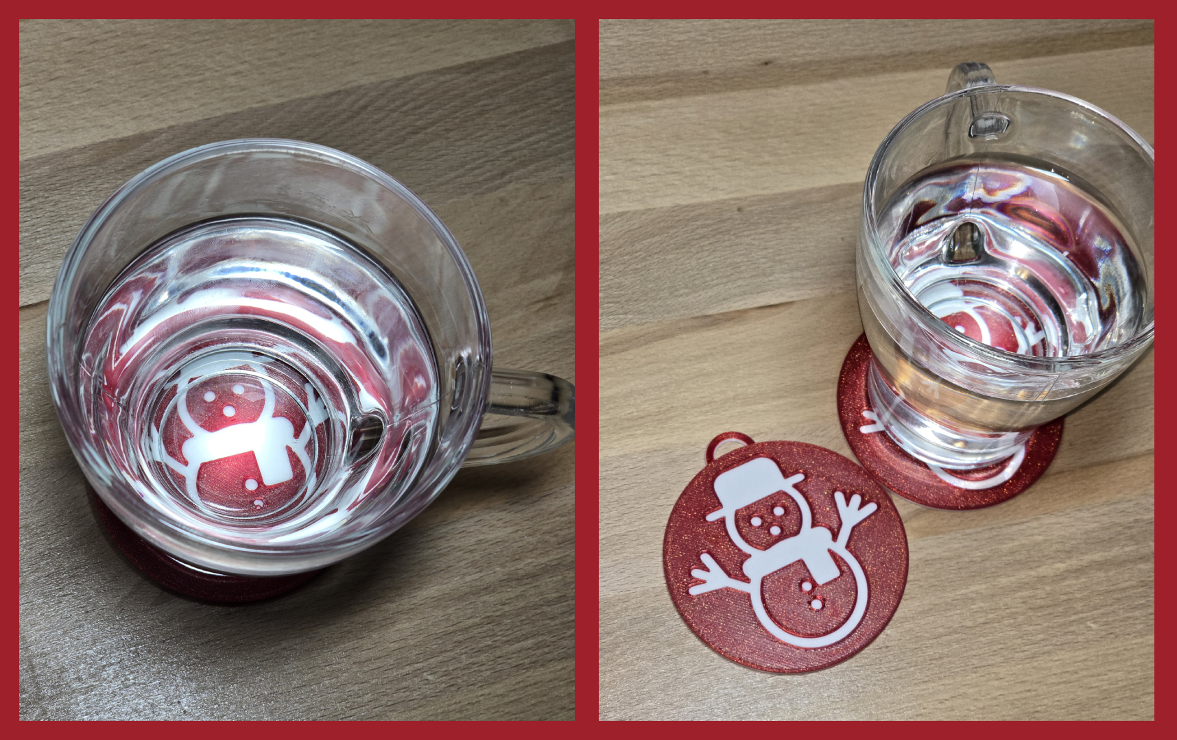 Festive Snowman Coaster & Ornament Set
