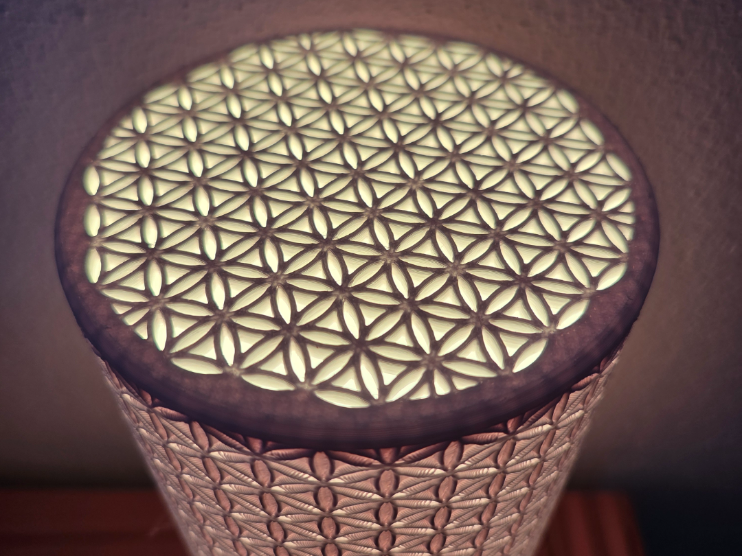 Flower of Life Bambu LED Lampe Zylinder D100x231mm