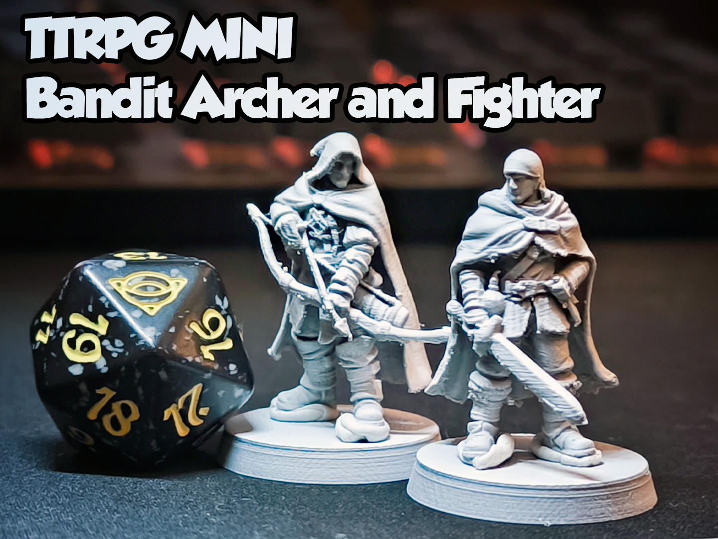 D&D Miniatures - Bandit Group - Archer and Fighter