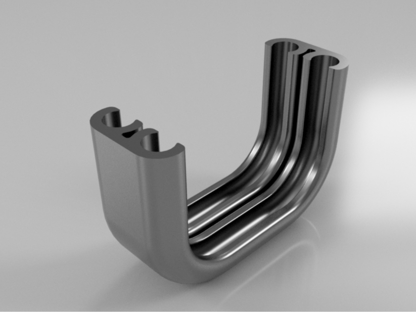 U-Shaped Holder for 2× Ø4 mm Tubes – 180° Bend