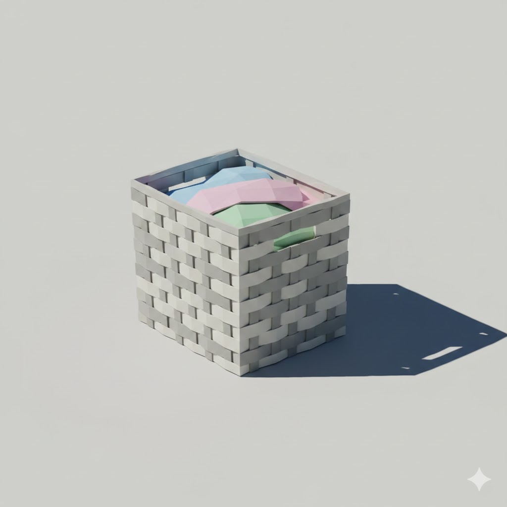 Low Poly Laundry Basket
