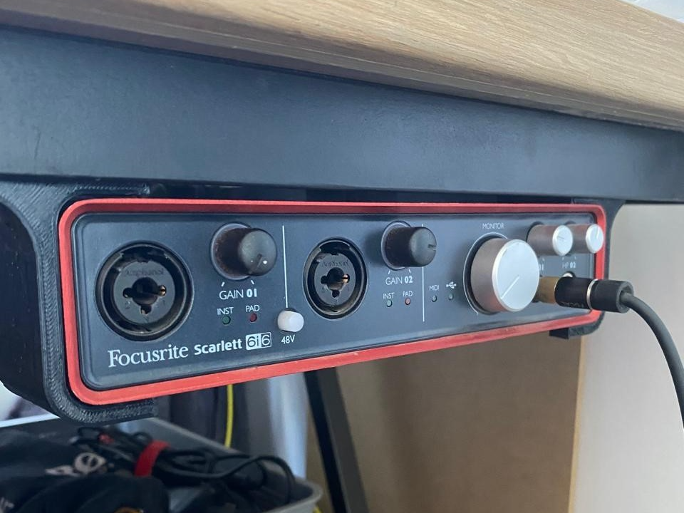Under-desk mount for Focusrite 6i6