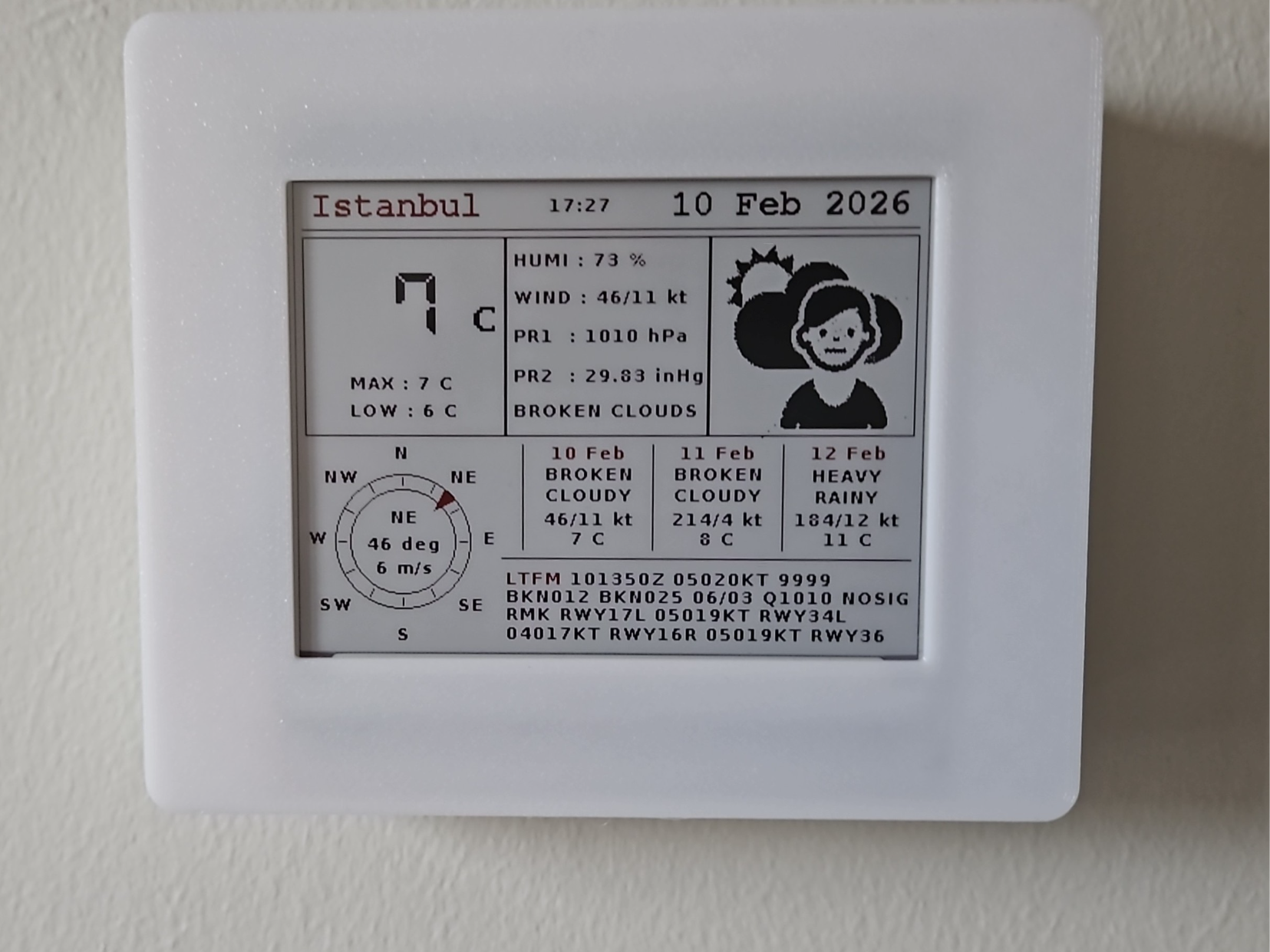 Epaper 4.2" Weact Pilot Dashboard weather station