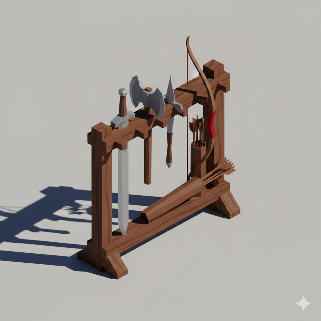 Low Poly Weapon Rack