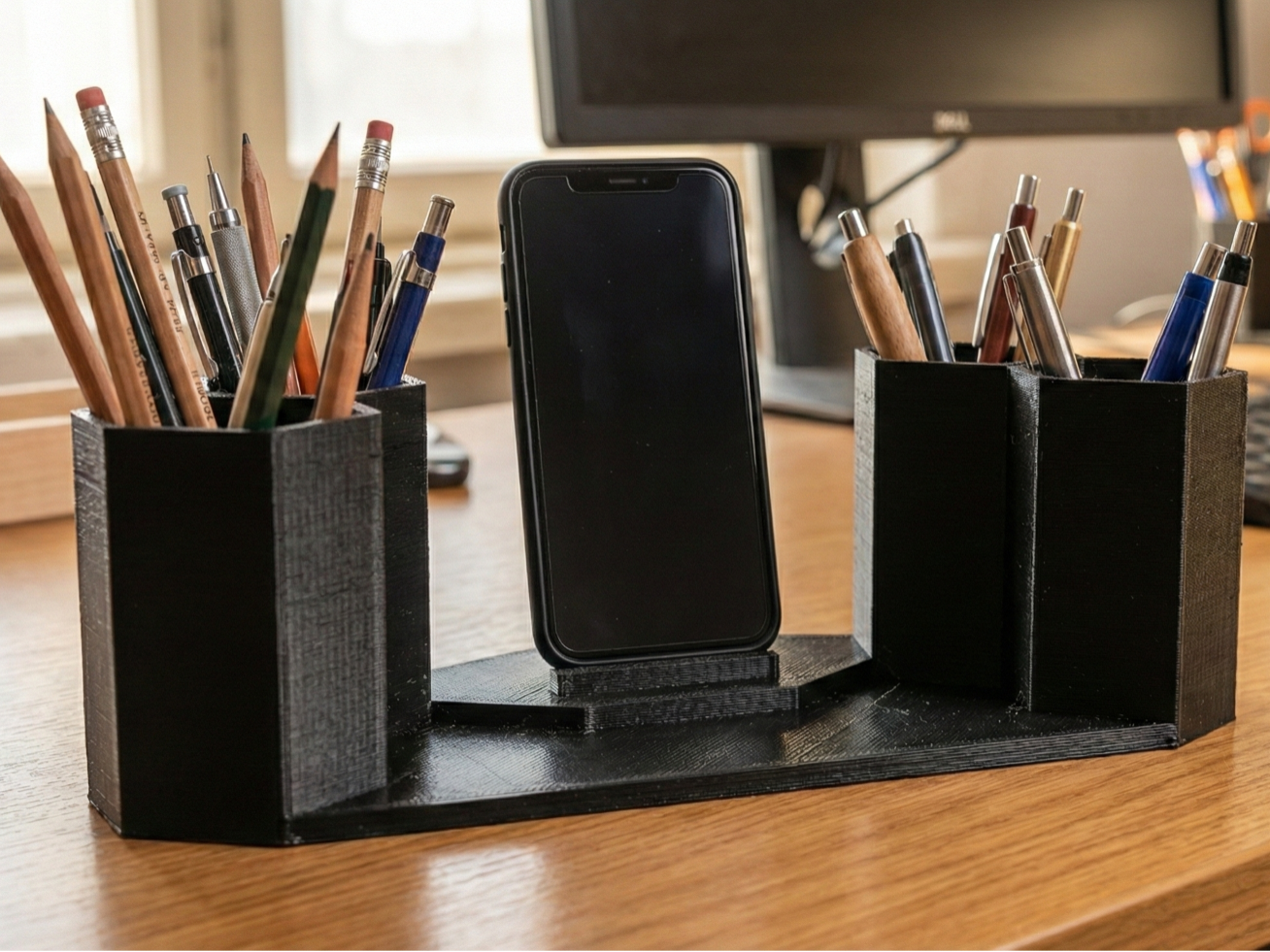 Desk Organizer & Phone Stand - Hexagon Style