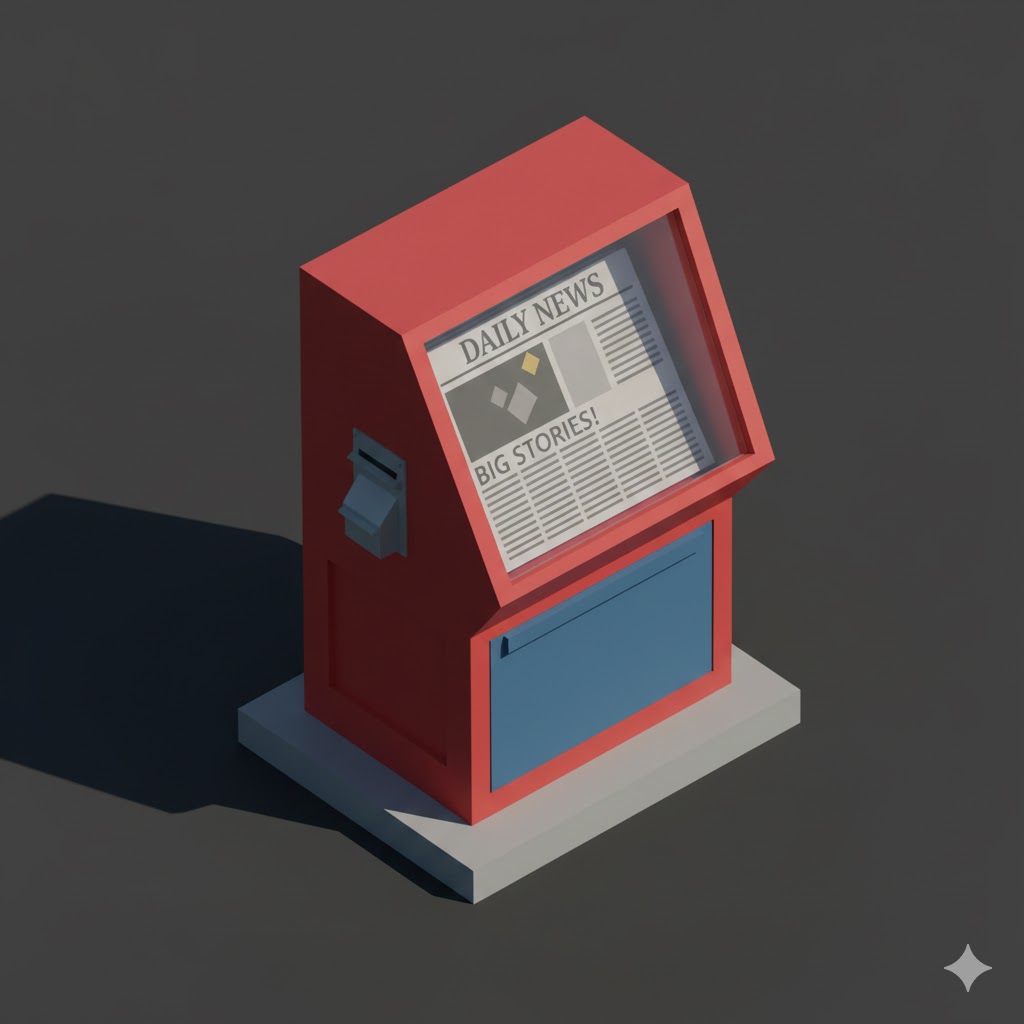 Low Poly Newspaper Stand