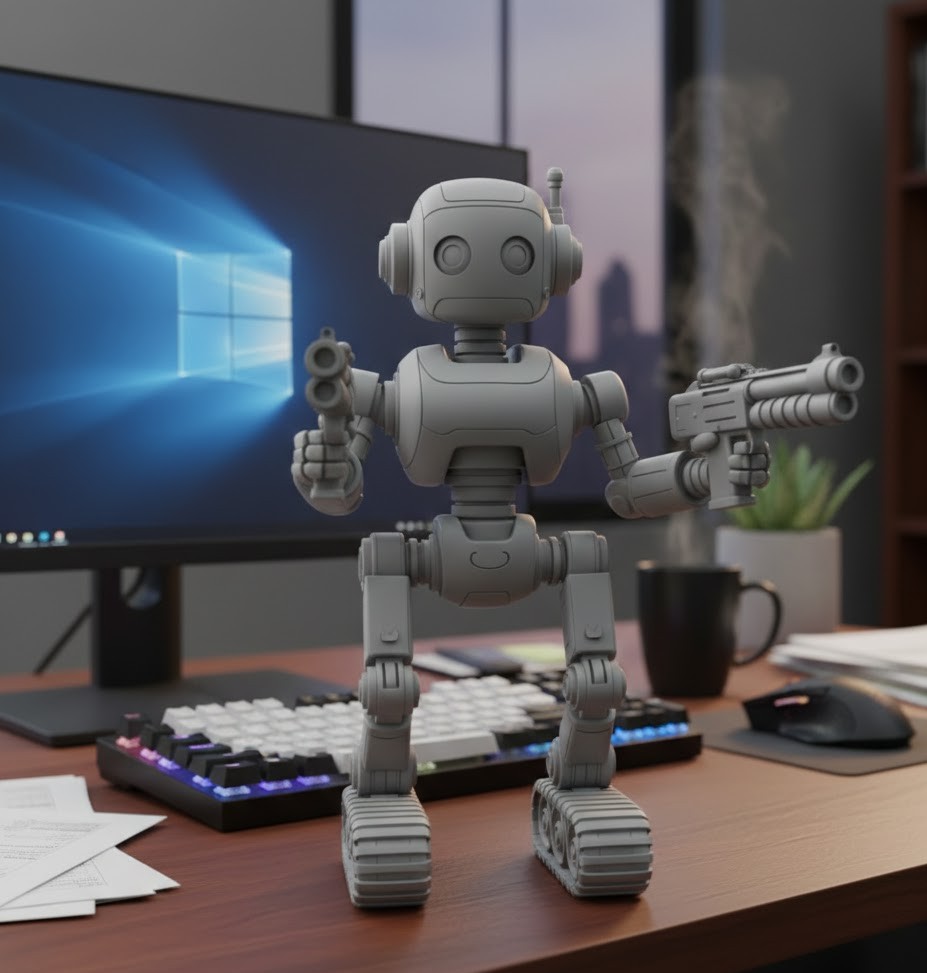 tracked robot with guns