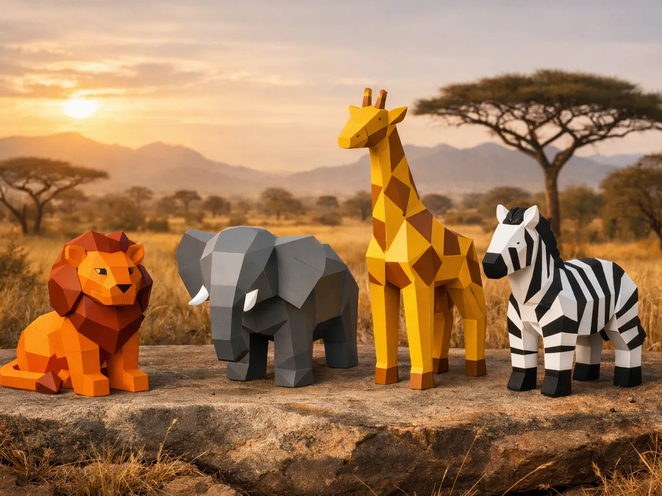 Abstract Minimal Animals – Wild Safari Set