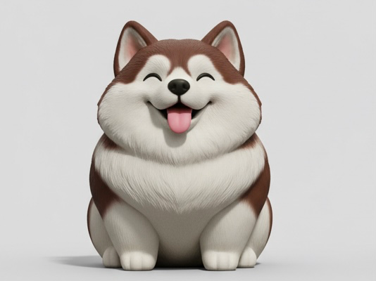 Smiley fat alaskan malamut