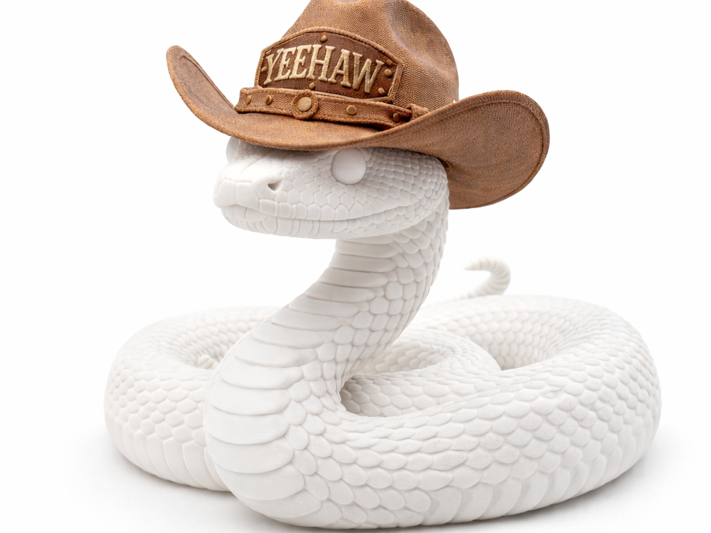 cute snake with cowboy hat