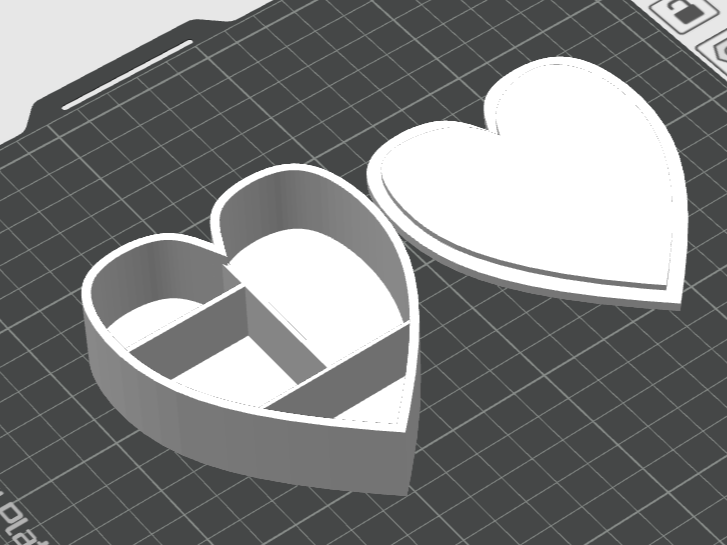 Heart Box con divisiones internas