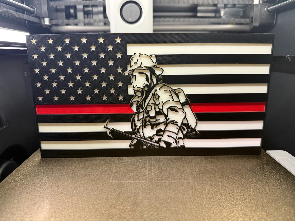 Thin Red Line Fireman Wall Hanger