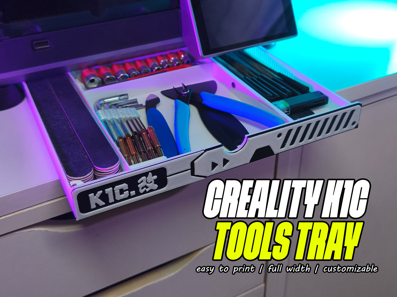 Creality K1C Tool Tray (Full Width)