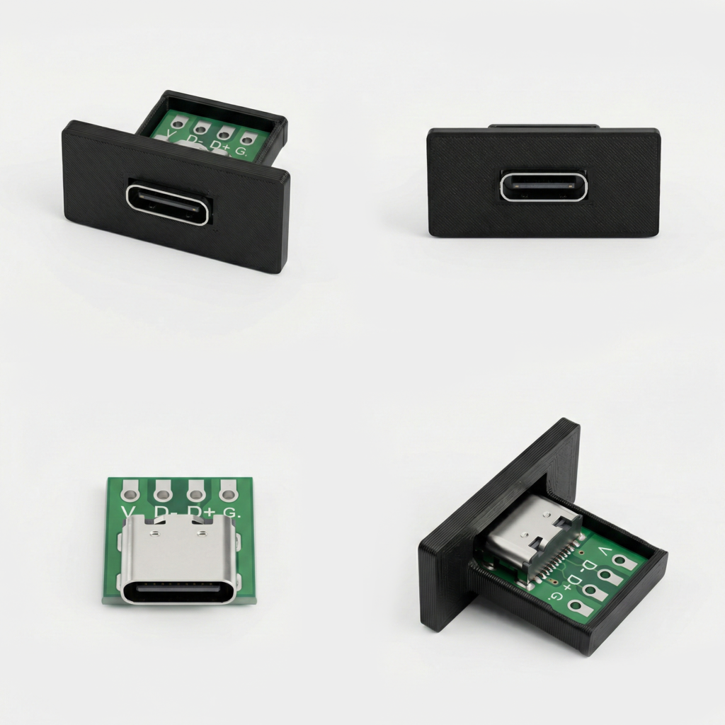 USB Type-C Female Breakout Board Mount / Holder