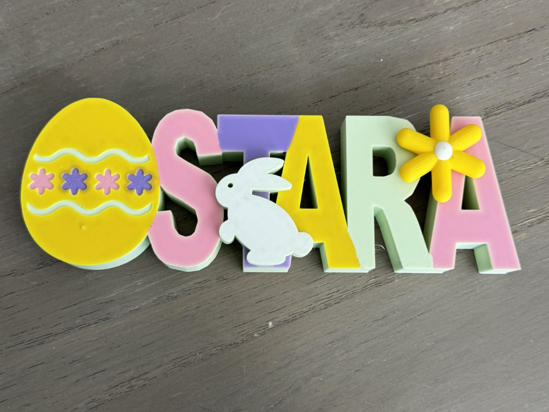 Ostara sign with Bunny and Flower