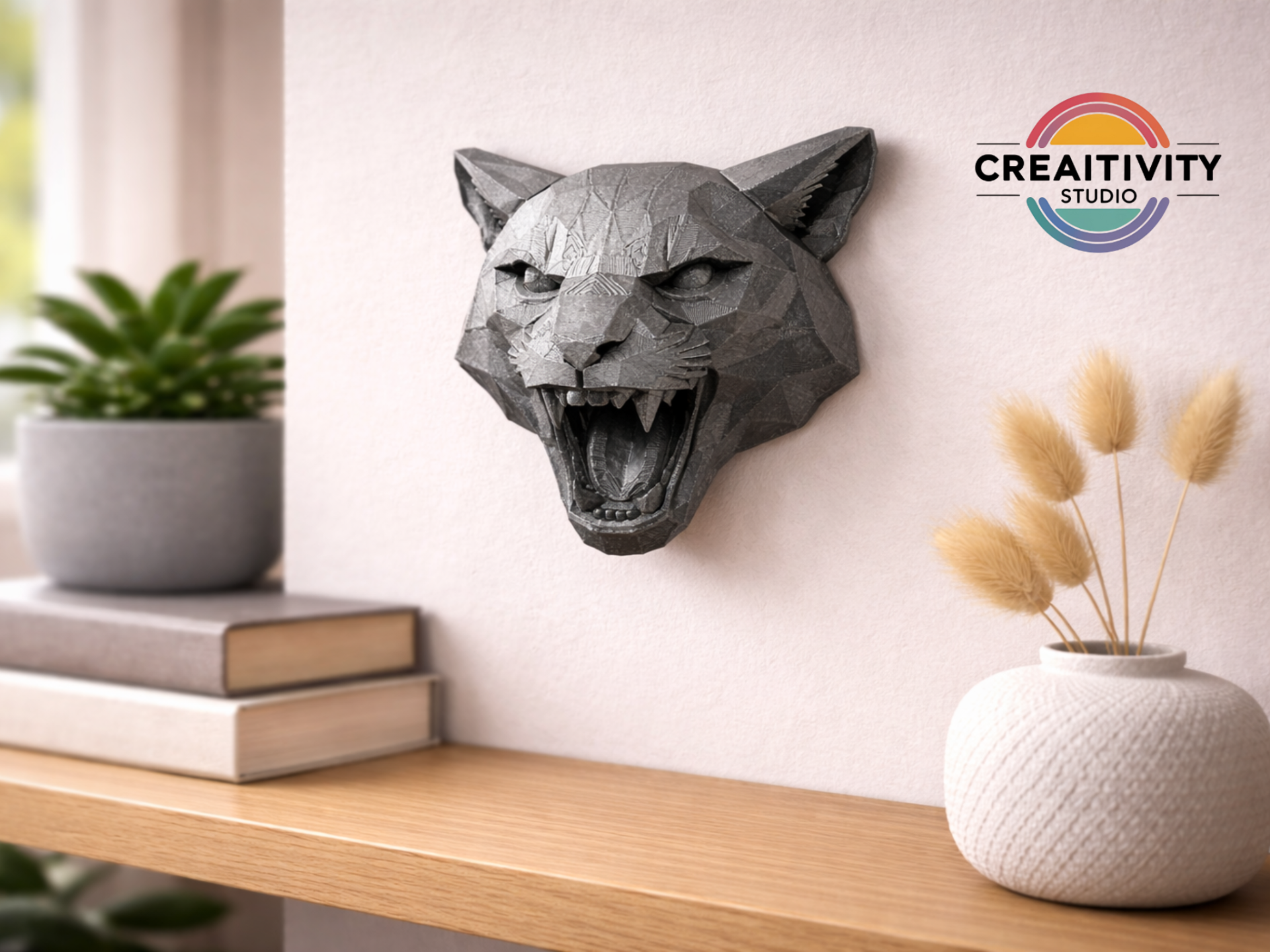 Low-Poly - Pumakopf - Free Commercial Use