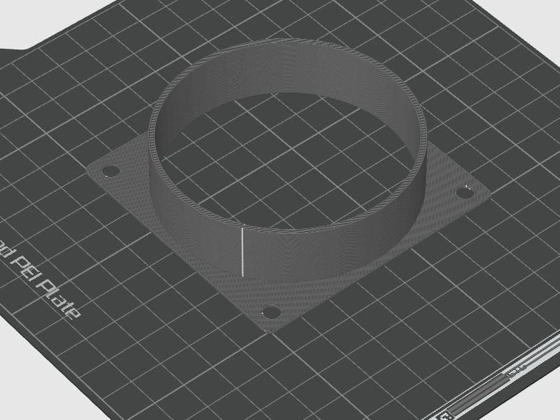 80mm fan exhaust mount shorter version PETG