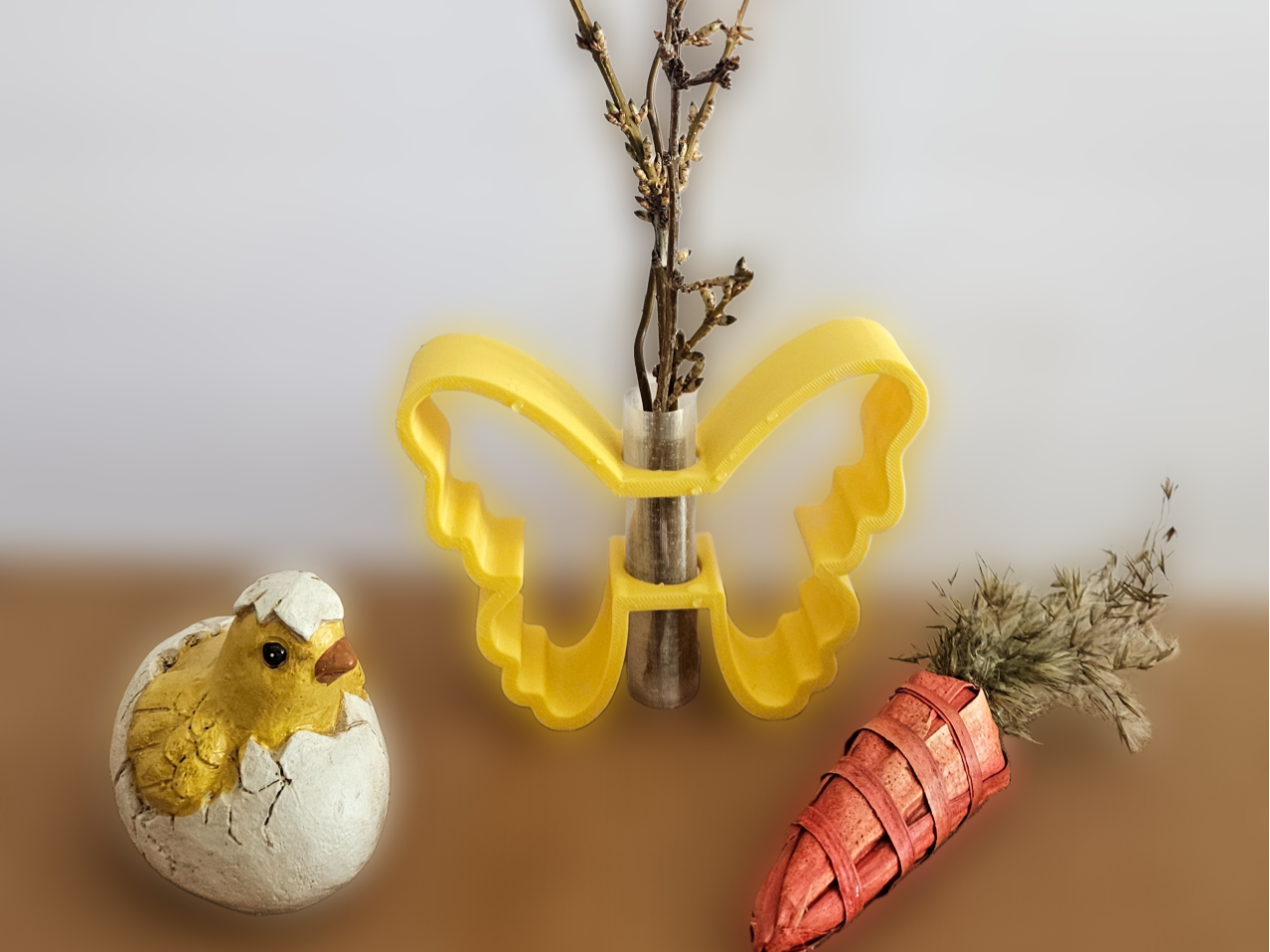 Butterfly test tube printed vase