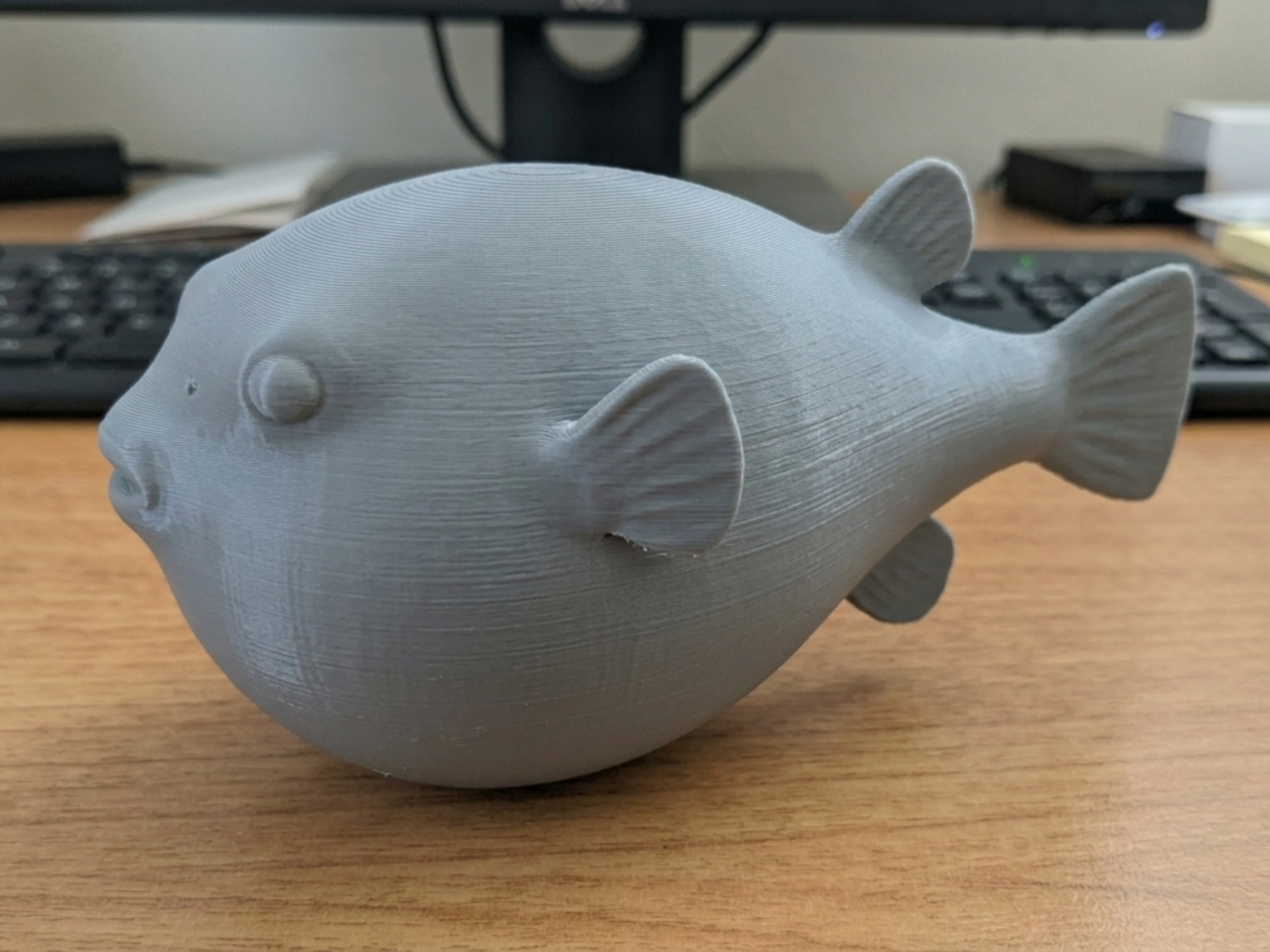 Puffer fish statue