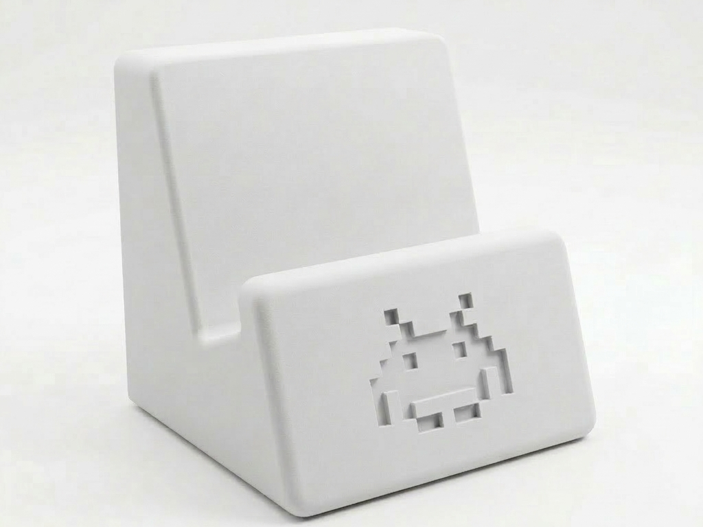 Retro Arcade Pixel Alien Phone Stand