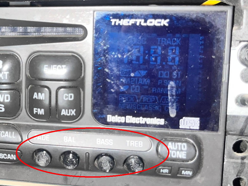 Small Adjustment Knob Chevrolet S10 Radio