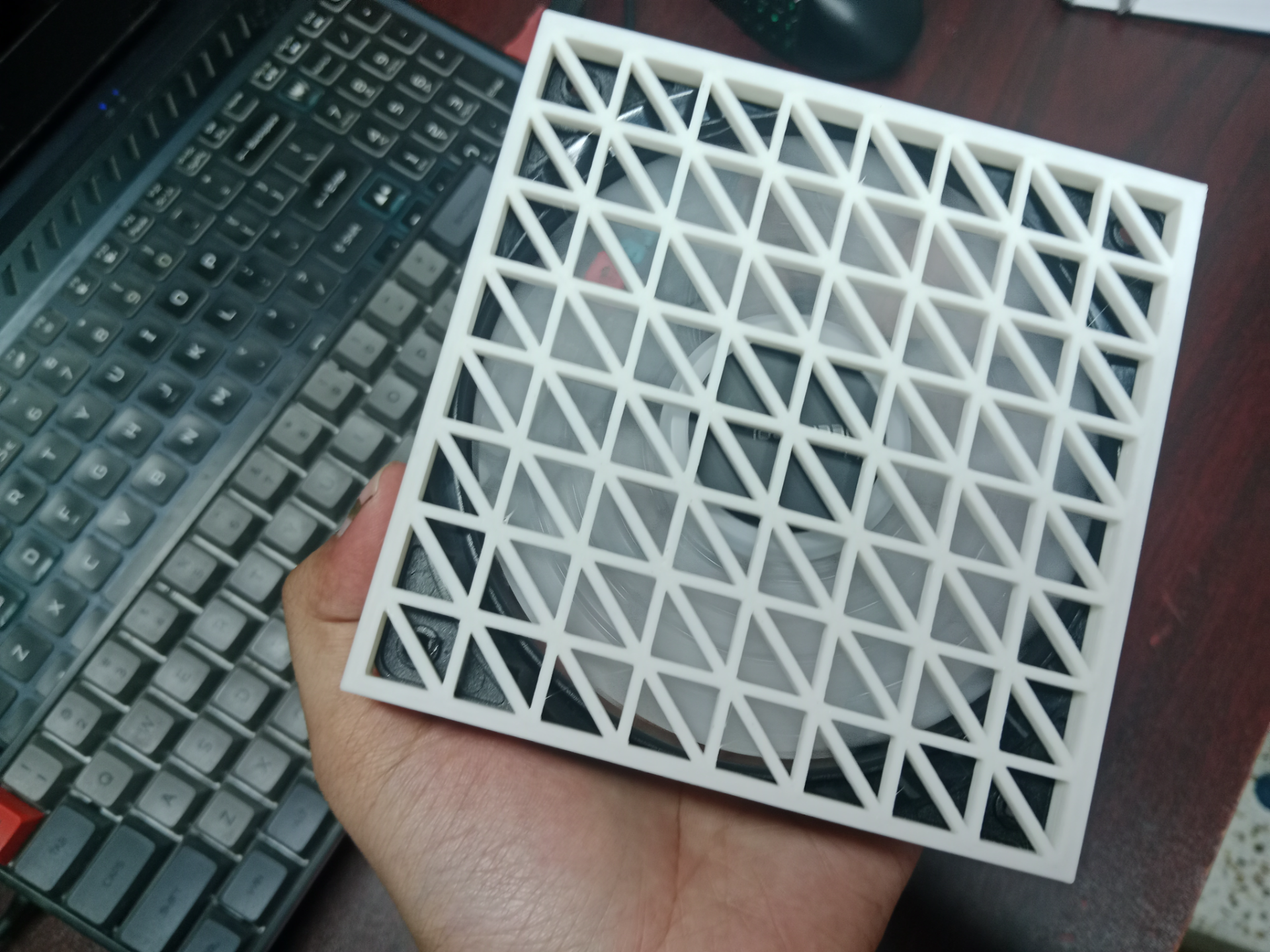 120mm Fan Grill - Triangular Grid Pattern