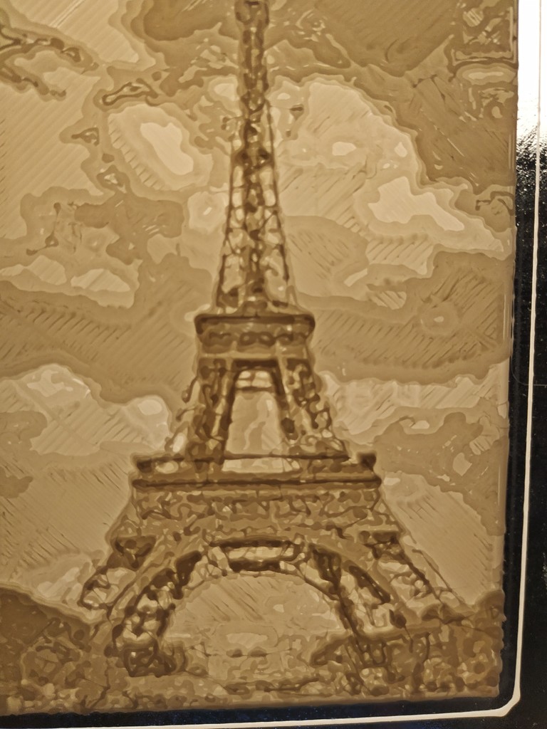 Eiffel Tower Lithophane - Flat/Curved for XY/ZX