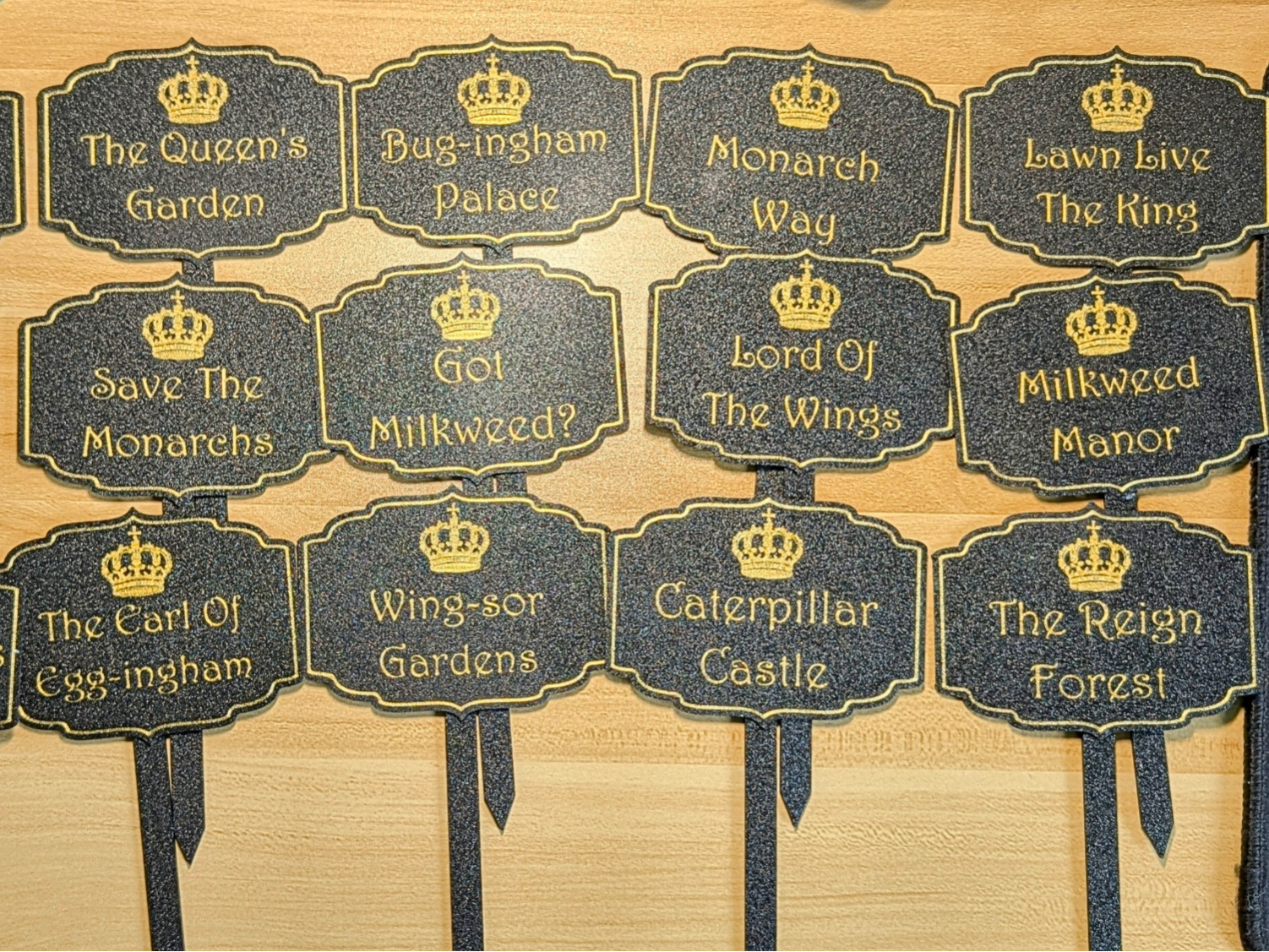 Punny Butterfly Garden Signs