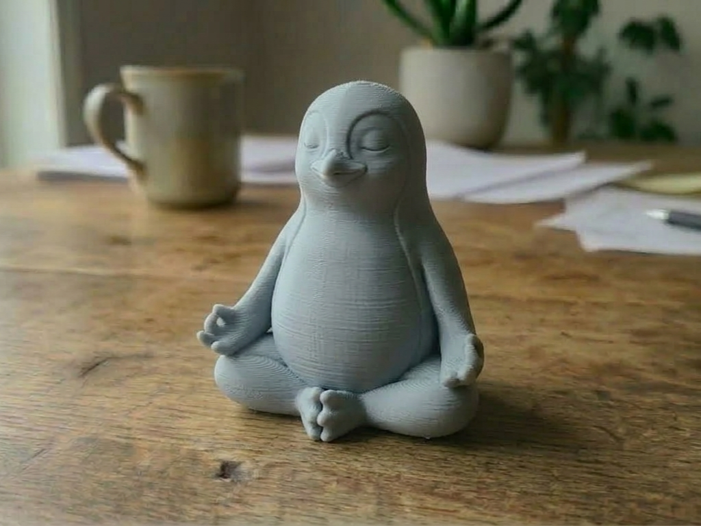 Meditating Penguin Figure