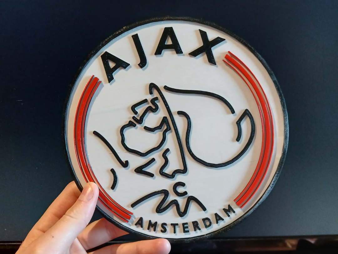 Ajax Logo – 3-Color Print (STL + Backing)