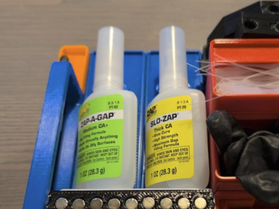 Zap glue gridfinity sideways holder