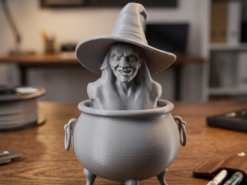 witch thrown into the cauldron